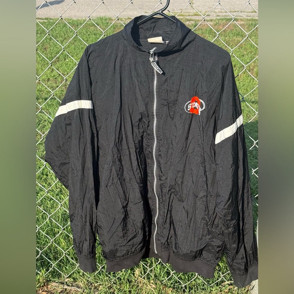 Vintage Oklahoma State University Black Windbreaker Jacket